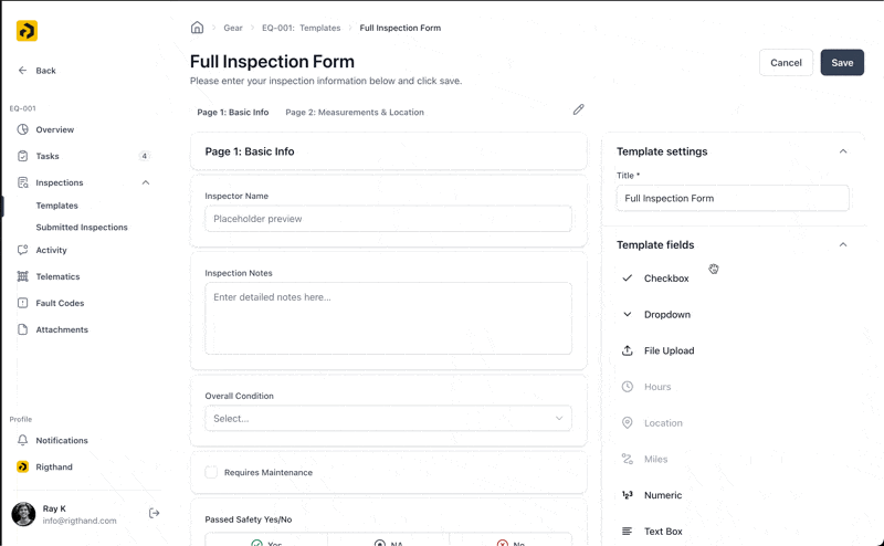 Creating Inspection Templates