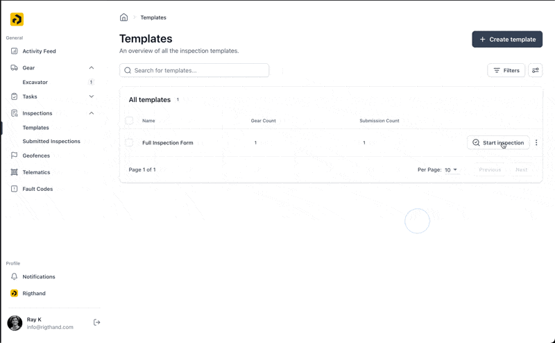 Submitting Inspection