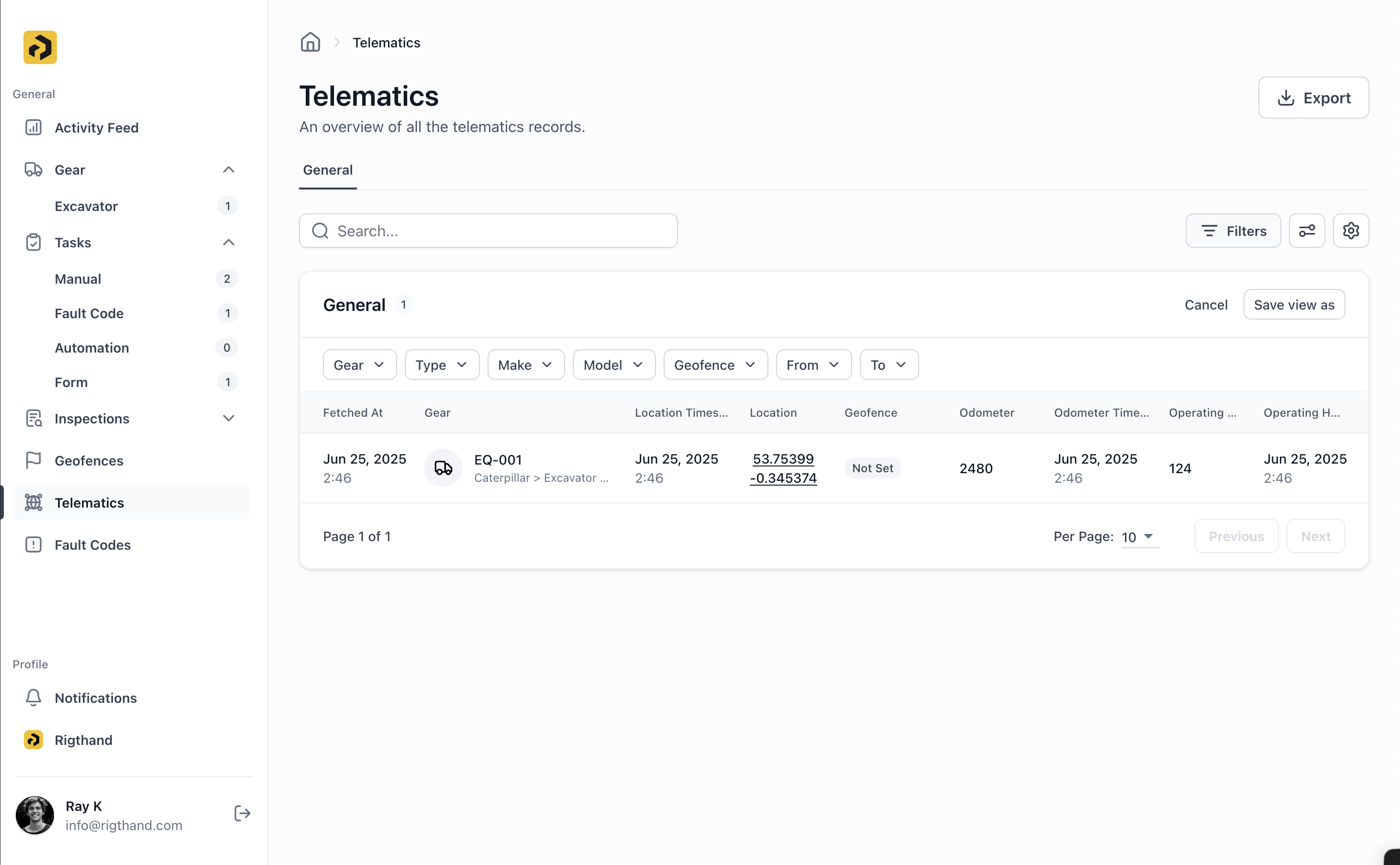 Received telematics from remote provider
